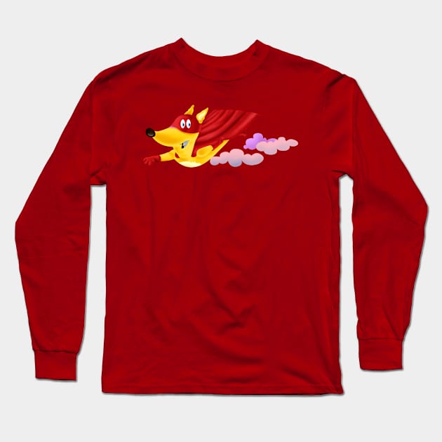 Peppe, the Super Puppy  flying high Long Sleeve T-Shirt by Nando Rigo